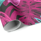 Spaß Psychedelische und glühende Neon-Blätter Geschenkpapier (Rolleneckpunkt)