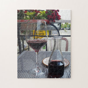 Spaß! Puzzle - Glas Wein auf Patio