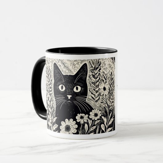 Spaß Quotes floral Katzen Dinge Dinge Nothing Tasse (Vorderseite Links)