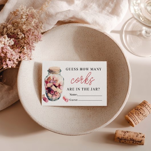 Spaß raten, wie viele Corks Brautparty Begleitkarte