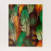 Spaß Realistische Feathers bunt Muster Design Puzzle (Vertikal)