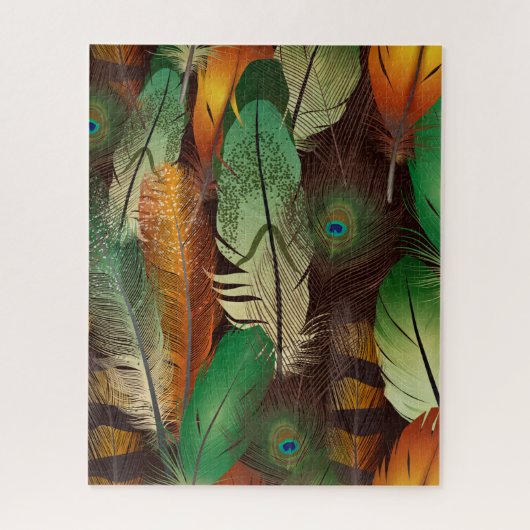 Spaß Realistische Feathers bunt Muster Design Puzzle (Vertikal)