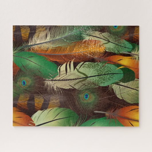 Spaß Realistische Feathers bunt Muster Design Puzzle (Horizontal)