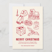 Spaß Red Doodle Weihnachten außerhalb des Fotos (Vorderseite)