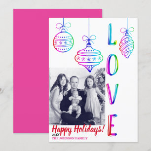Spaß Regenbogen LIEBE Feiertags Ornamente Weihnach Einladung