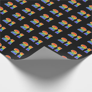 Spaß-Regenbogen-Spektrum-Muster "21" Ereignis-Zah Geschenkpapier