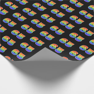 Spaß-Regenbogen-Spektrum-Muster "65" Ereignis-Zah Geschenkpapier