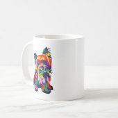 Spaß-Regenbogen Yorkie Kaffeetasse (Vorderseite Links)