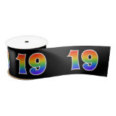 Spaß, Regenbogenmuster "19" Ereignisnummer (schwar Satinband (Spule)