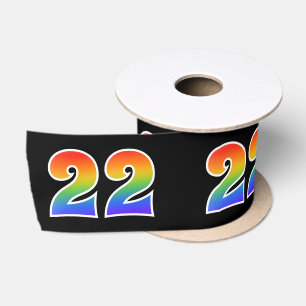 Spaß, Regenbogenmuster "22" Ereignisnummer (schwar Satinband