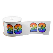 Spaß, Regenbogenmuster "23" Ereignisnummer (grau) Satinband (Spule)