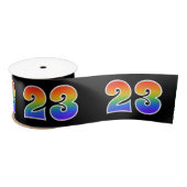 Spaß, Regenbogenmuster "23" Ereignisnummer (schwar Satinband (Spule)
