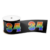 Spaß, Regenbogenmuster "34" Ereignisnummer (schwar Satinband (Spule)