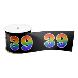 Spaß, Regenbogenmuster "39" Ereignisnummer (schwar Satinband