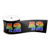 Spaß, Regenbogenmuster "42" Ereignisnummer (schwar Satinband (Spule)
