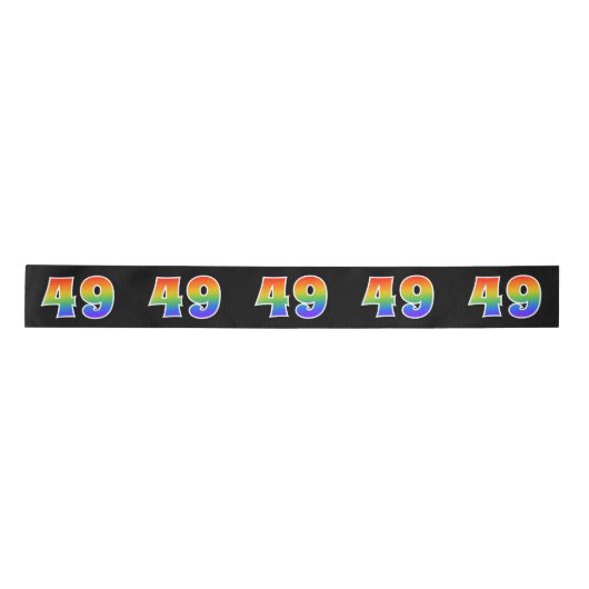 Spaß, Regenbogenmuster "49" Ereignisnummer (schwar Satinband (Vorderseite)