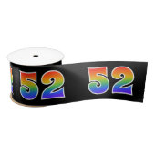 Spaß, Regenbogenmuster "52" Ereignisnummer (schwar Satinband (Spule)