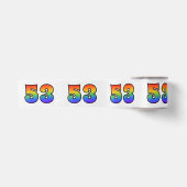 Spaß, Regenbogenmuster "53" Ereignisnummer (Grau) Satinband (Vorderseite)
