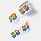 Spaß, Regenbogenmuster "53" Ereignisnummer (Grau) Satinband (Rückseite)
