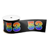 Spaß, Regenbogenmuster "53" Ereignisnummer (schwar Satinband (Spule)