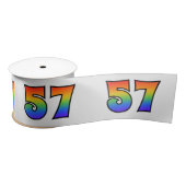 Spaß, Regenbogenmuster "57" Ereignisnummer (grau) Satinband (Spule)