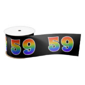 Spaß, Regenbogenmuster "59" Ereignisnummer (schwar Satinband (Spule)