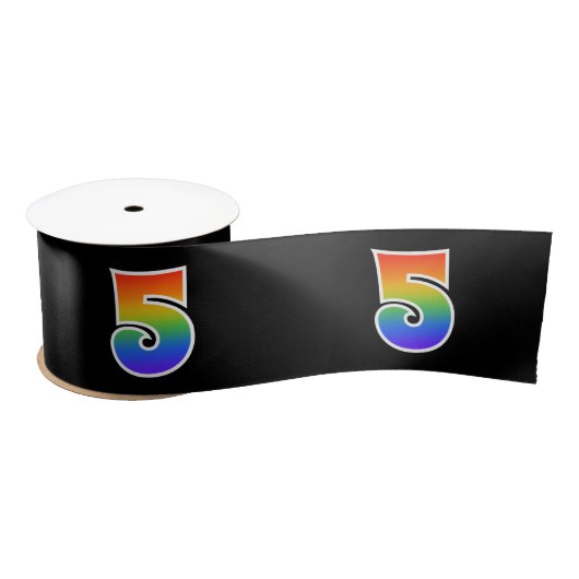 Spaß, Regenbogenmuster "5" Ereignisnummer (schwarz Satinband (Spule)