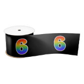 Spaß, Regenbogenmuster "6" Ereignisnummer (schwarz Satinband (Spule)