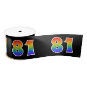 Spaß, Regenbogenmuster "81" Ereignisnummer (schwar Satinband (Spule)