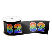 Spaß, Regenbogenmuster "82" Ereignisnummer (schwar Satinband (Spule)