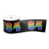 Spaß, Regenbogenmuster "84" Ereignisnummer (schwar Satinband (Spule)