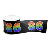 Spaß, Regenbogenmuster "86" Ereignisnummer (schwar Satinband (Spule)