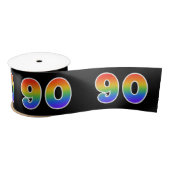 Spaß, Regenbogenmuster "90" Ereignisnummer (schwar Satinband (Spule)