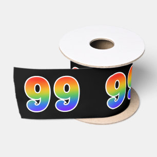 Spaß, Regenbogenmuster "99" Ereignisnummer (schwar Satinband