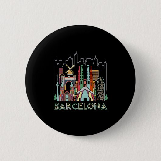 Spaß Reisen Spanien Rcelona Urlaub Geschenk Design Button (Vorderseite)