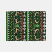 Spaß-Ren-Weihnachtsstrickjacke Fleecedecke (Vorderseite (Horizontal))