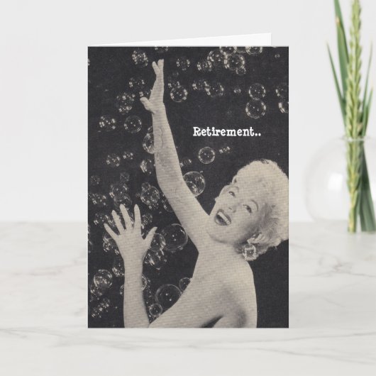 Spaß Rente Champagnerdame platzte die Blasen Karte (Vorderseite)