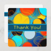 Spaß Retro Abstrakt personalisieren Dankeskarte (Vorne/Hinten)