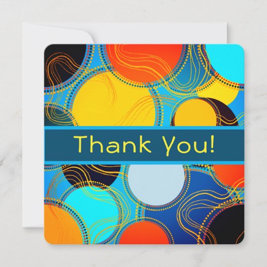 Spaß Retro Abstrakt personalisieren Dankeskarte (Vorderseite)