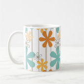Spaß-Retro Blumenmuster-orange blaue Wand-Blumen Kaffeetasse (Links)