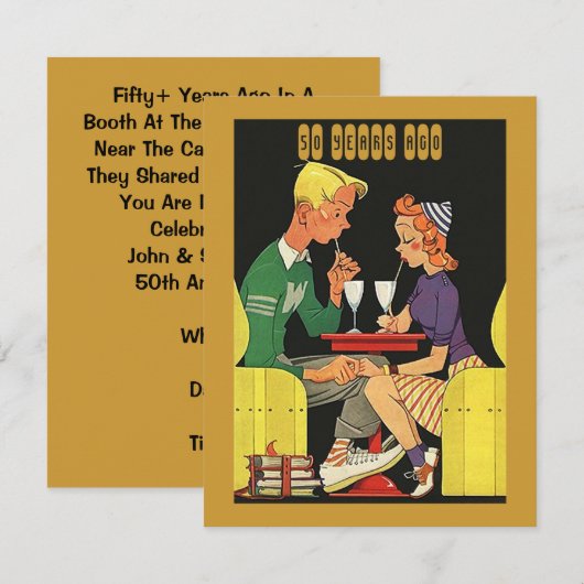 Spaß-Retro Datum in einer Einladung (Vorne/Hinten)