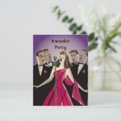 Spaß-Retro Karaoke-Gesang-Party-sozial-Einladungen Einladung (Stehend Vorderseite)