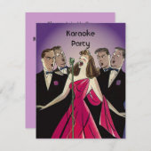 Spaß-Retro Karaoke-Gesang-Party-sozial-Einladungen Einladung (Vorne/Hinten)