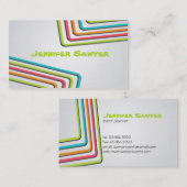 Spaß-Retro Linien - Art 1 Visitenkarte (Vorne/Hinten)