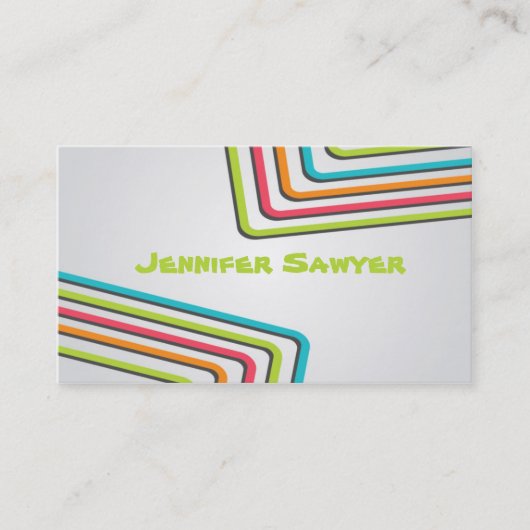 Spaß-Retro Linien - Art 1 Visitenkarte (Vorderseite)