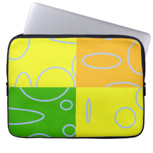 Spaß Retro Quad Gelb Grün Orange Geometrisch Laptopschutzhülle