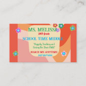 Spaß Retro School Lehrer Style Design Visitenkarte (Vorderseite)