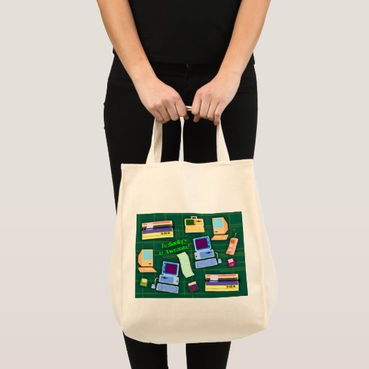 Spaß-Retro Technologie Tragetasche (Vorderseite (Produkt))