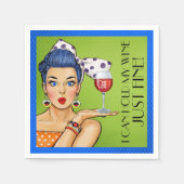 Spaß Retro Wein (Party) Cocktail Napkins Serviette (Vorderseite)
