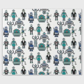 Spaß Roboter-Packpapier für Kinder, Aussenseiter, Geschenkpapier (Flach)